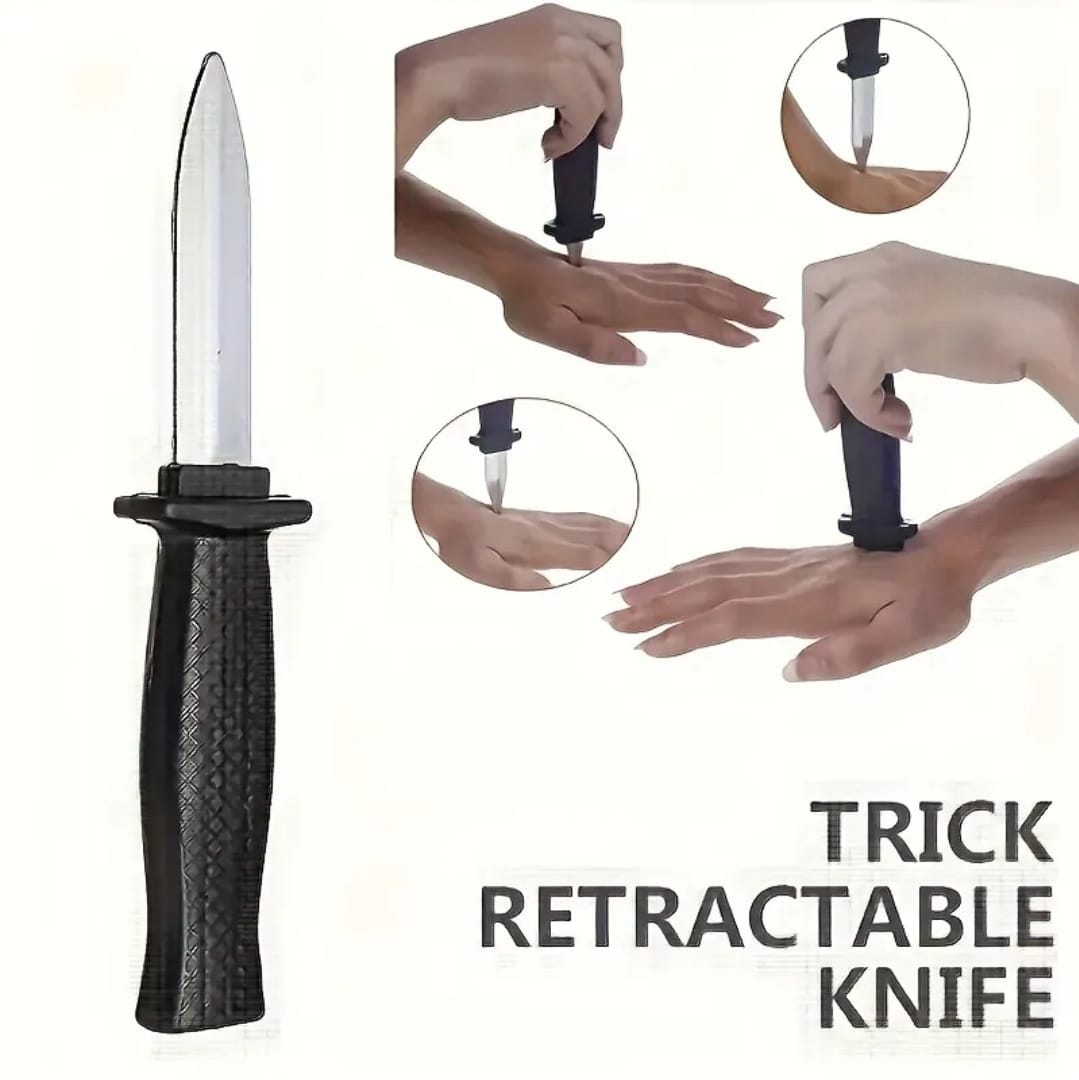 Trick retractable fake knife prop 1pc
