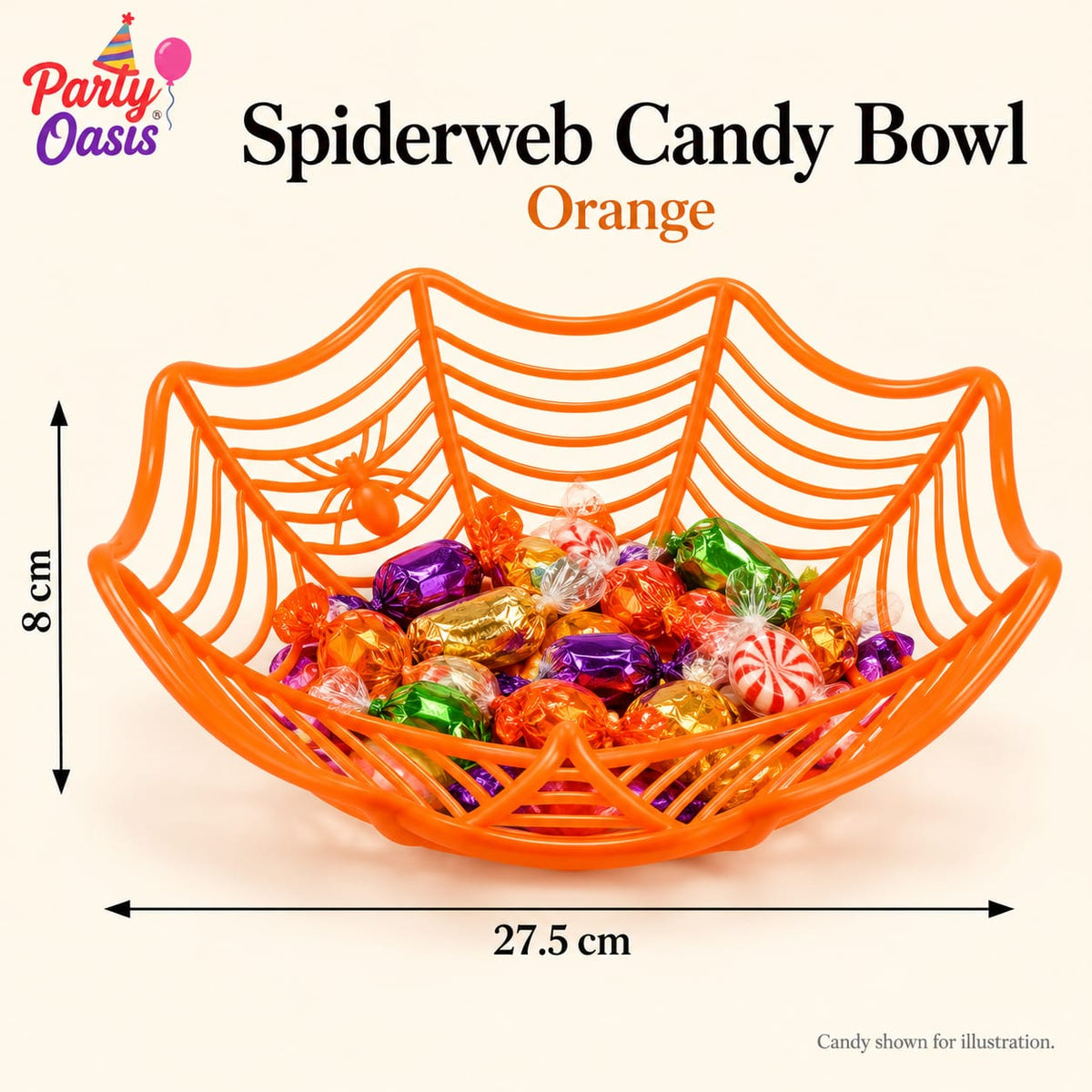 Orange Spider web plastic candy bowl 1pc