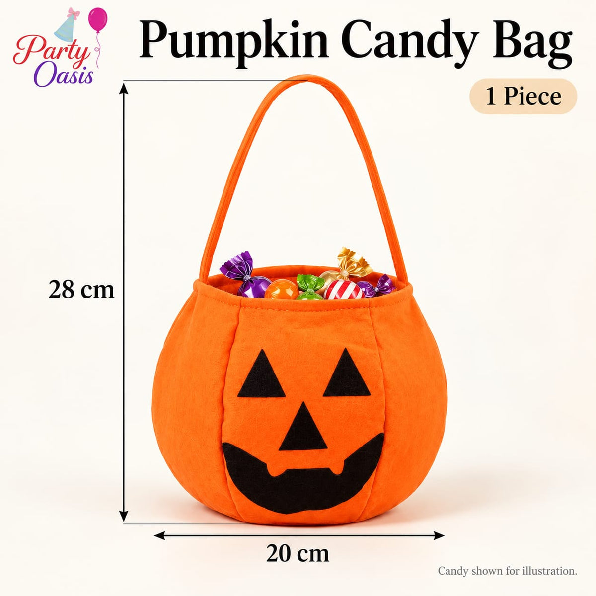 Pumpkin trick or treat candy bag ( without candy) 1pc