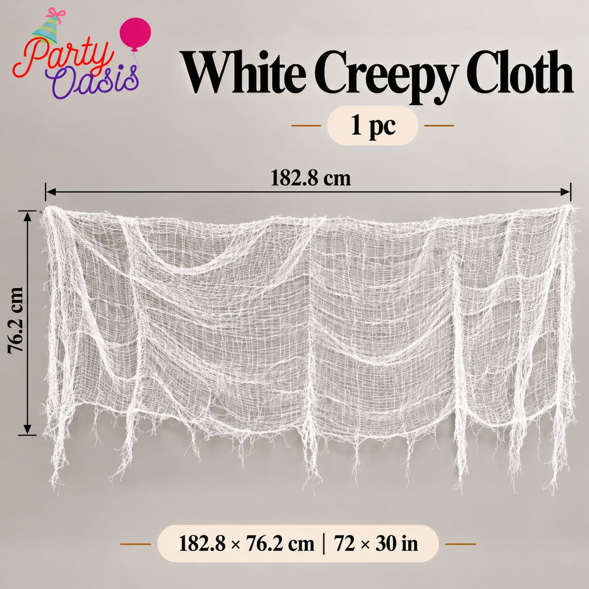 White creepy cloth for spooky decoration  1pc