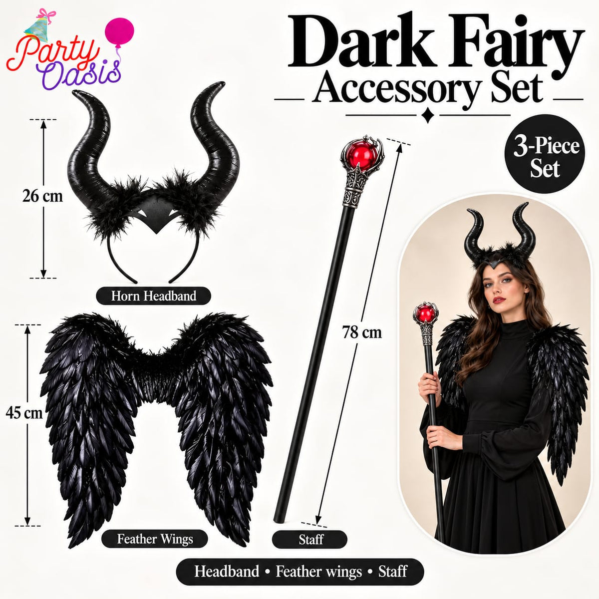Dark fairy costume props Gothic style
