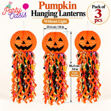 Hanging pumpkin paper lanterns 3pcs