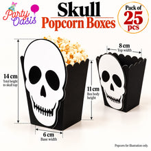 25pcs skull skeleton spooky pop corn box