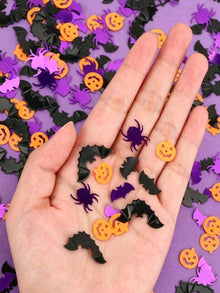 1000pcs Metal Foil Glitter Decorations Pumpkin Bat Spider Witch Star Spider Web 30g