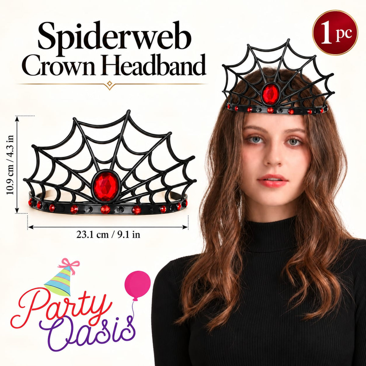 1pc spiderweb crown