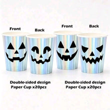 20pcs 9oz Party Cups Holographic Iridescent Pumpkin Ghost