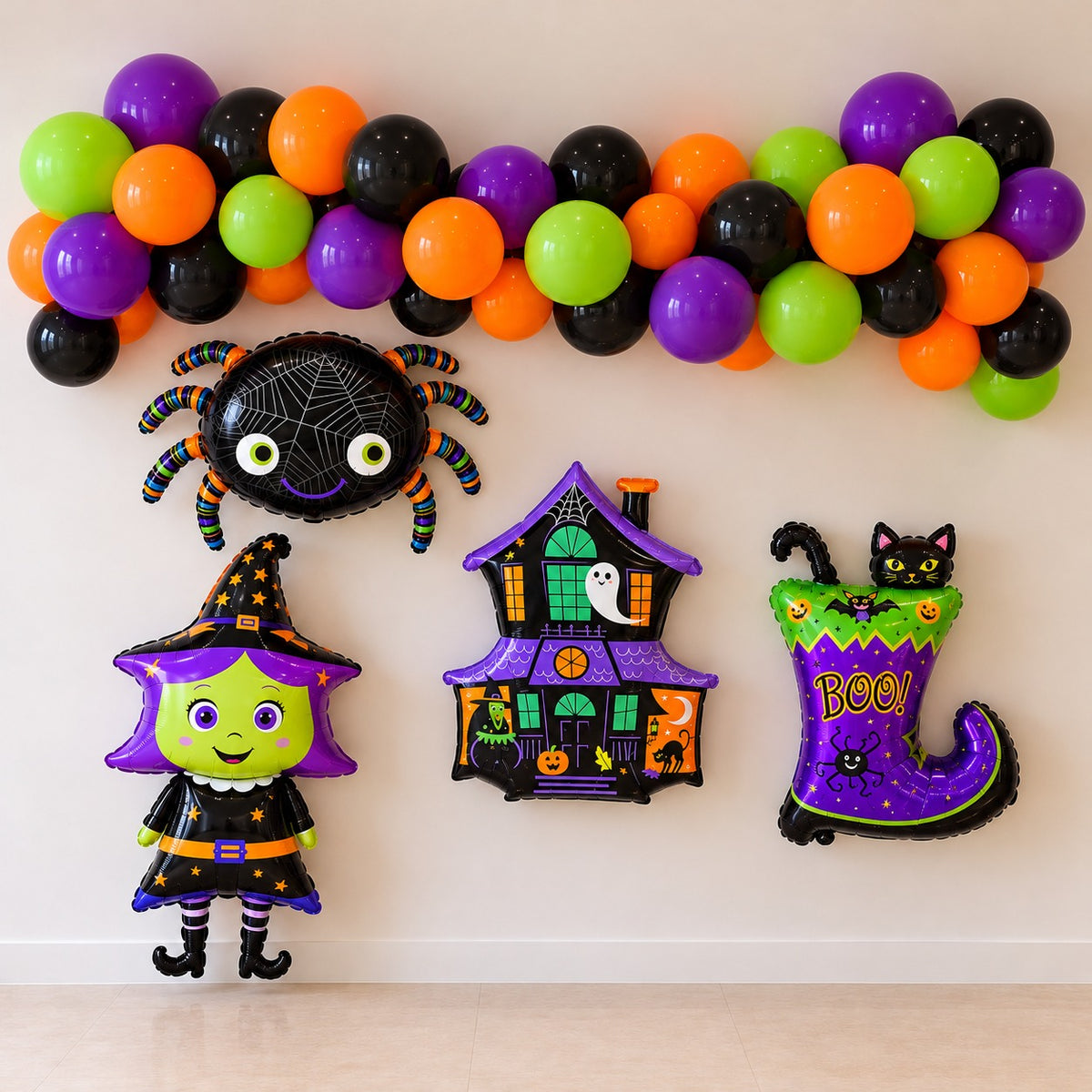 purple witch spooky decoration