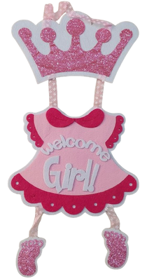 Welcome girl door hanging