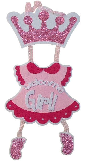 Welcome girl door hanging