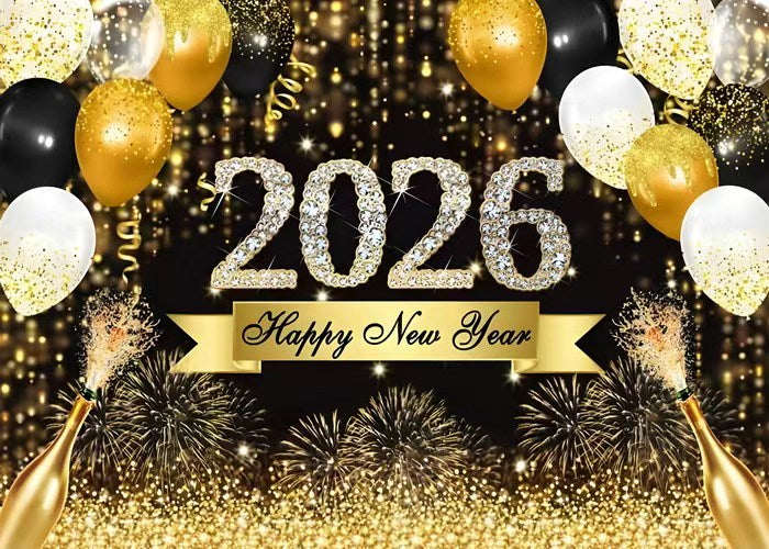 2026 Happy New Year Backdrop