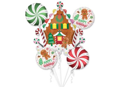 ginger bread house ginger man foil balloons