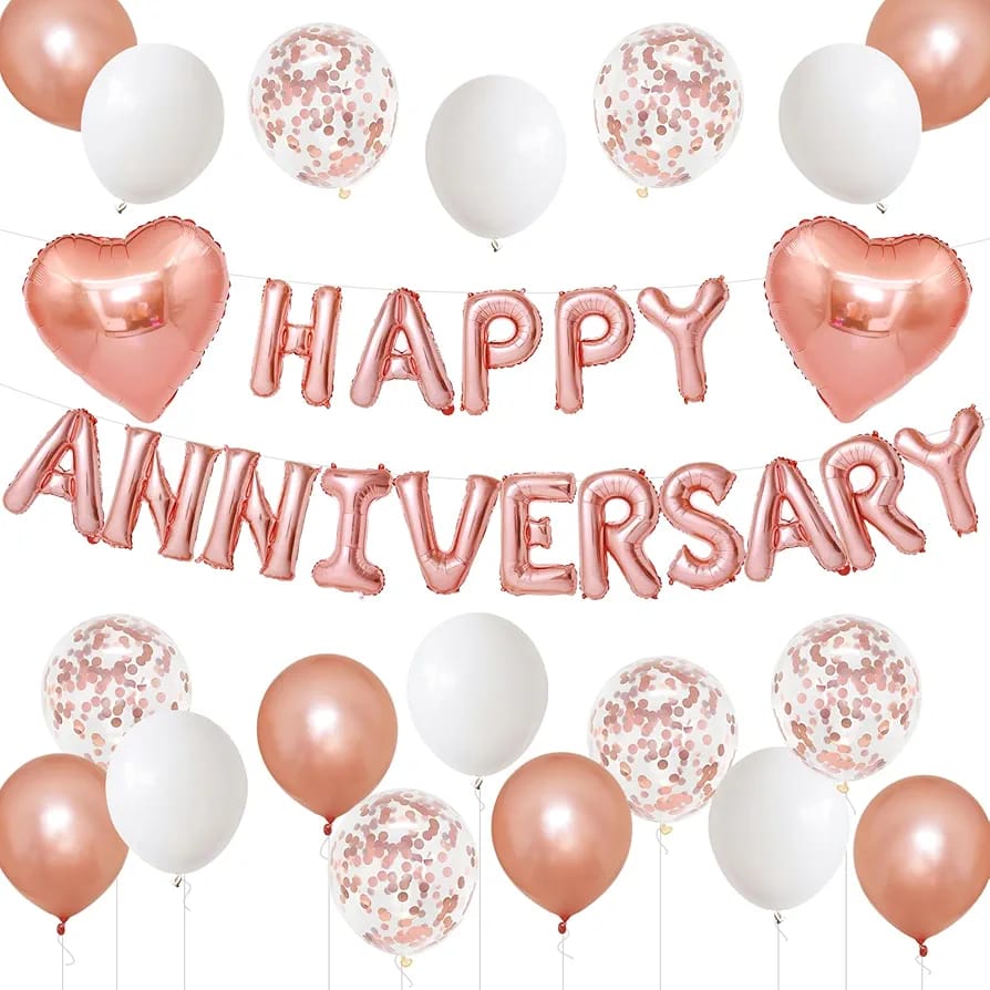 Happy anniversary rosegold set