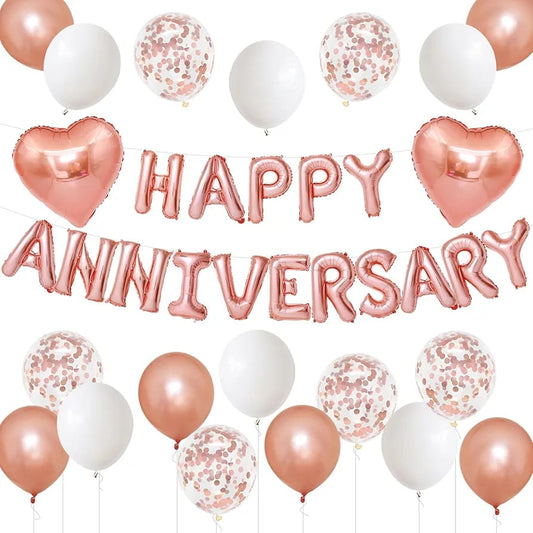 Happy anniversary rosegold set