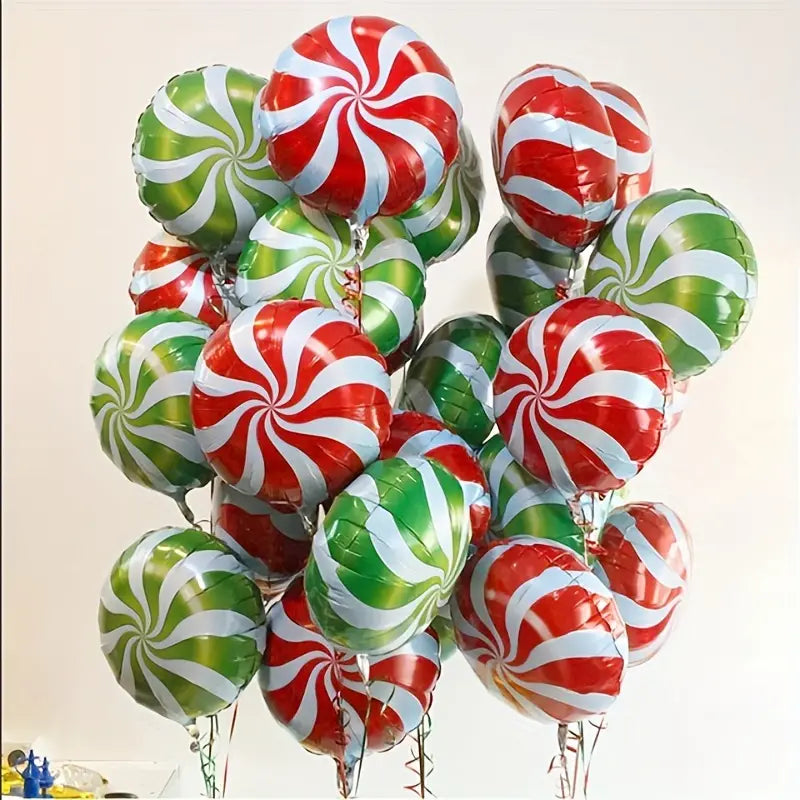 red and green candy foil balloon