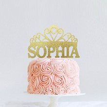 Elegant Gold Glitter Tiara Cake Topper