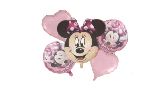 minnie 5 pcs foil balloons