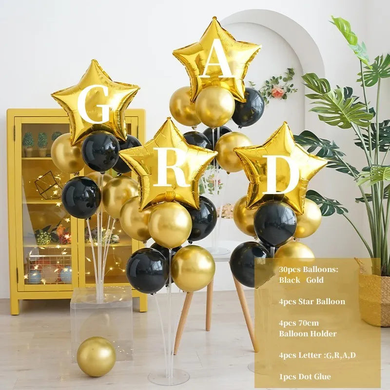 🎓 Graduation Balloon Bouquet Set – "GRAD" Letter Design 🎉