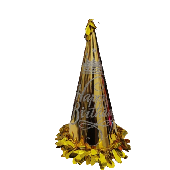 34 cm  gold Birthday Party Hat