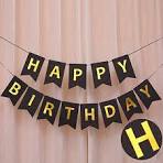 Happy Birthday Paper Banner-Black