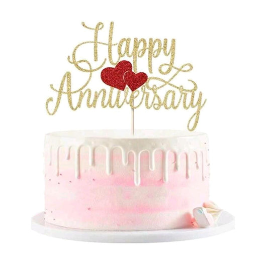 Happy anniversary cake topper