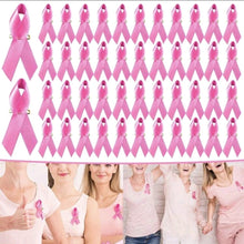 50 Pcs Breast Cancer Awareness Pink Ribbon Pin