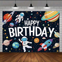 Space theme birthday decoration  backdrop poster 230x 180