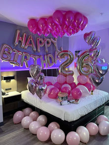 Pink rosegold room surprise decoration