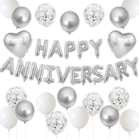 Happy anniversary silver set