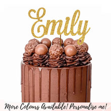 Custom Gold Glitter Name Cake Topper - Personalized Party Decor