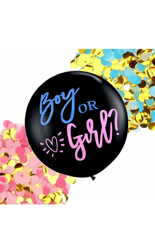 Gender reveal balloon and Confetti