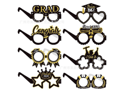 Congrats grad paper eye frame - pack of 6