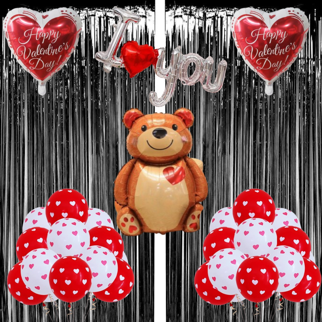 love you teddy balloon decoration