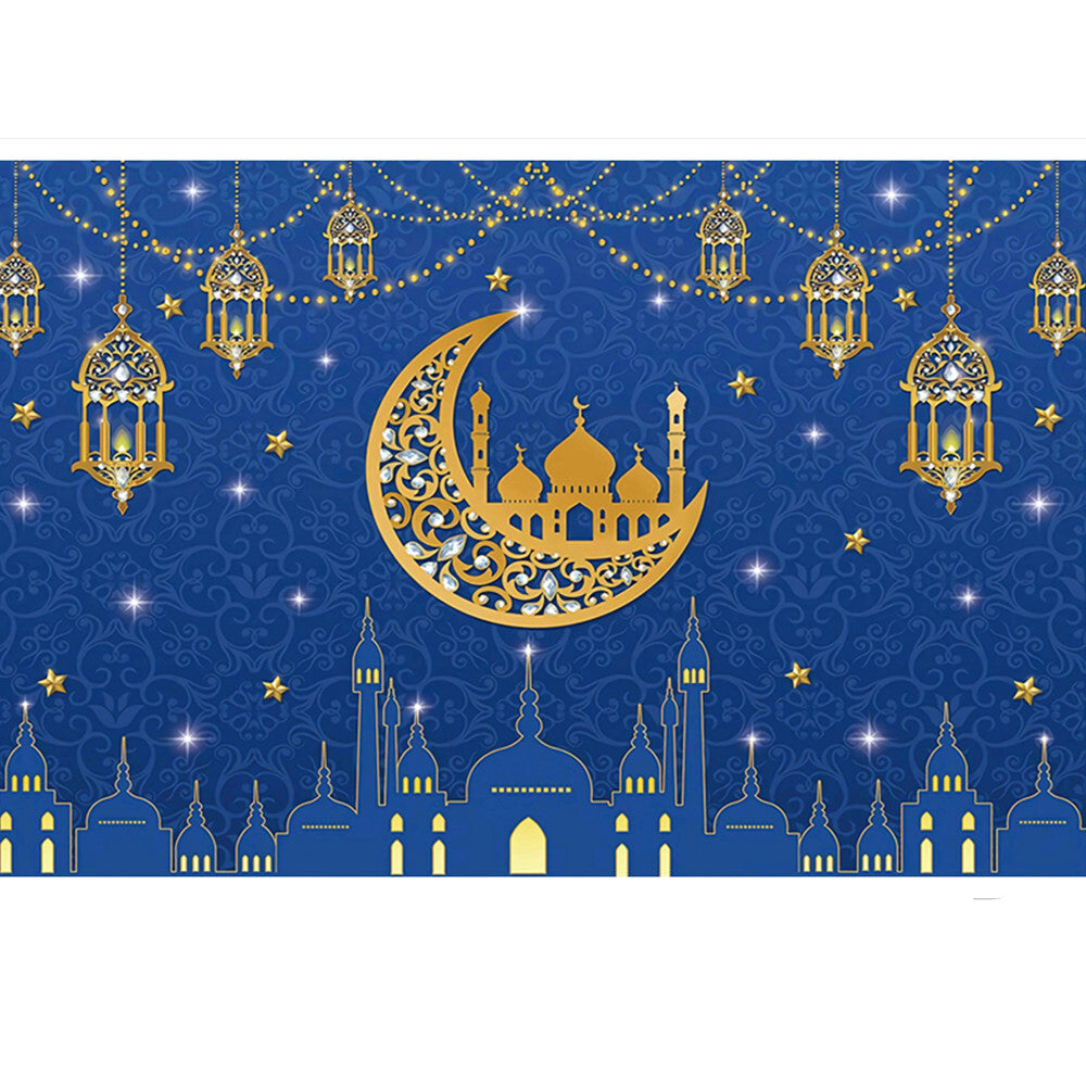Blue Ramadan Eid Backdrop