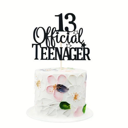Official Teenager 13 cake topper black