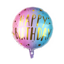 Pink Blue Gold birthday foil balloon