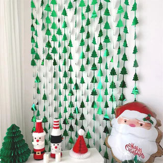 Green Christmas tree curtain foil 1mX2m