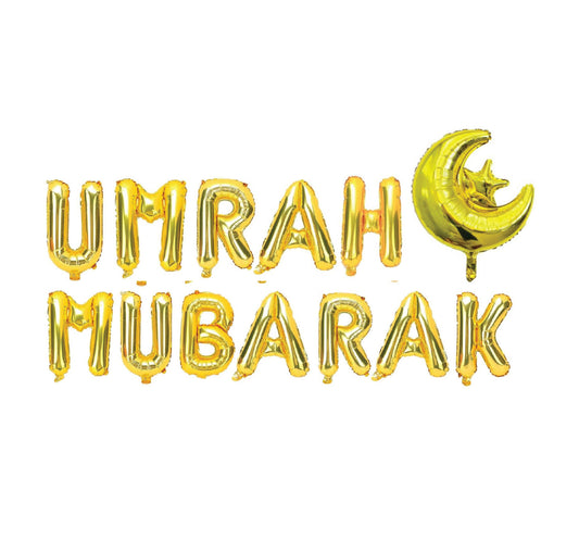 Umrah mubarak foil balloon