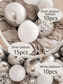 metallic chrome silver white mix