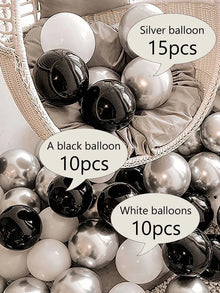 metallic chrome black silver mix