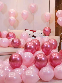 Mix combo balloons chrome pink and pearl pink