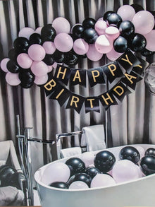 pink black birthday decoration