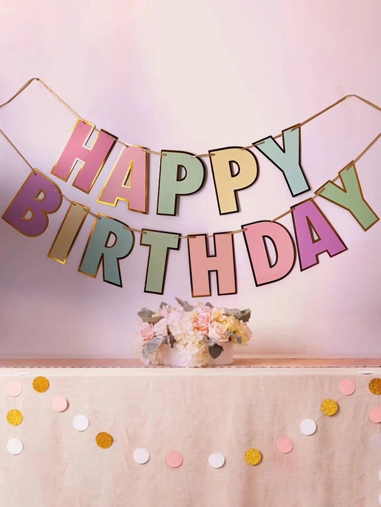 pastel Happy Birthday Banner