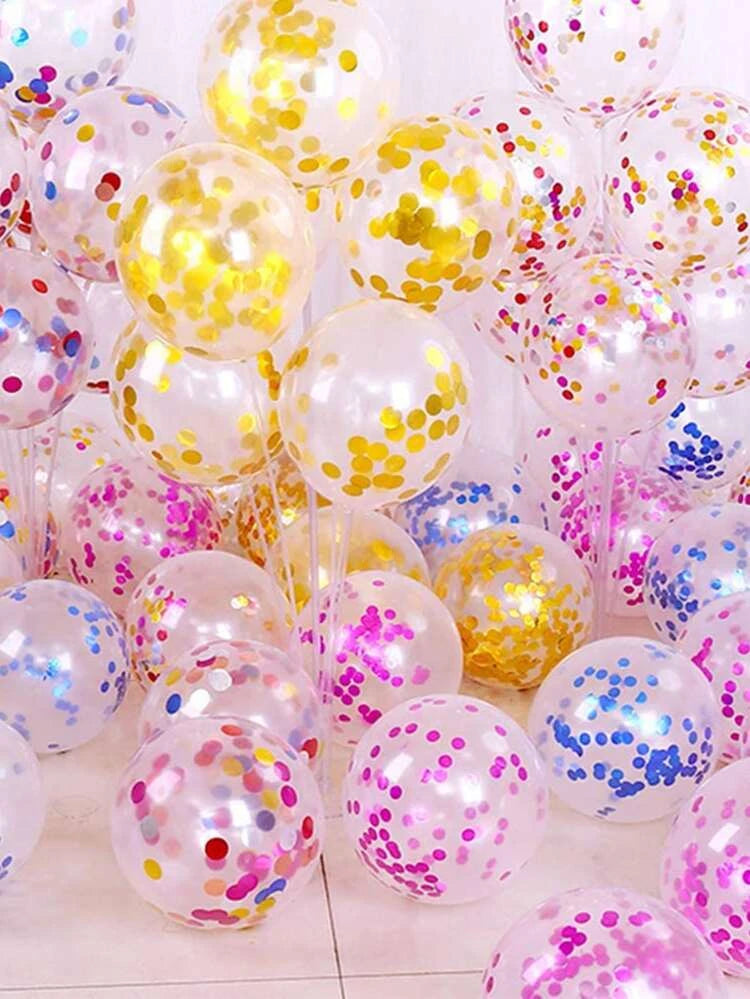 mix Confetti Rainbow glitter Balloons - pack of 10