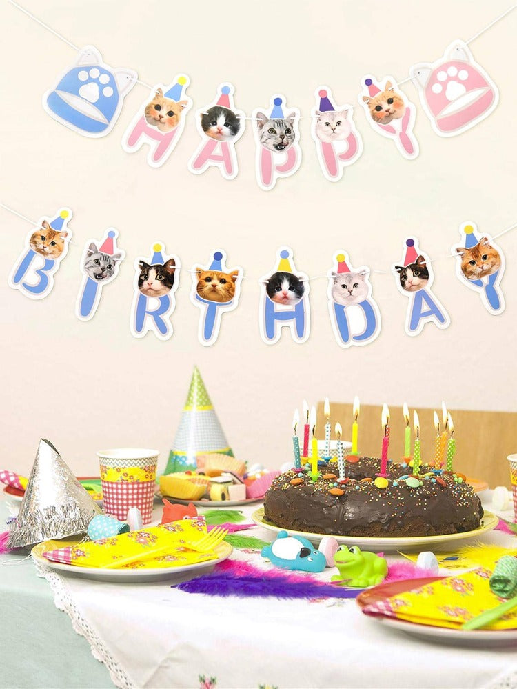 pet cat Happy Birthday Banner