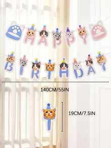 pet cat Happy Birthday Banner
