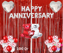 happy anniversary set - red and silver
