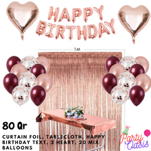 rosegold and maroon Birthday set