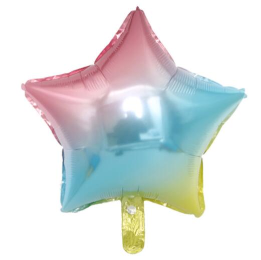 pastel rainbow star foil balloons