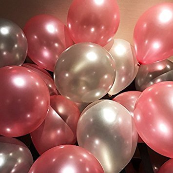 Mix combo silver pink balloons