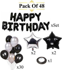 black silver birthday set